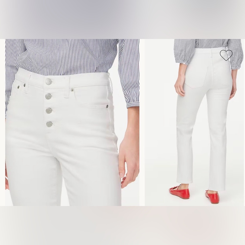 J.Crew Re-Imaged White High-Waisted Essential Stretch Jeans Size 34